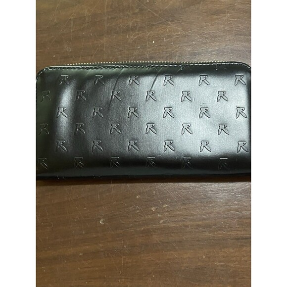 Black Faux Leather Embossed Playboy Wallet with Gold Plate Logo And PB Charm - Picture 12 of 14